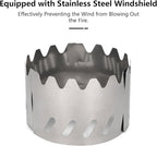 Titanium Camping Cookware 500ml Titanium Cup with Alcohol Stove, Cross Stand, Windscreen & Folding Spork, Lightweight Portable Outdoor Camping Stove and Cup Set for Backpacking Hiking