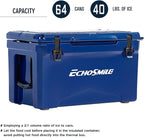EchoSmile 25/30/35/40/60/75 Quart Rotomolded Cooler, Built to Stand up to The Rigors of The Journey
