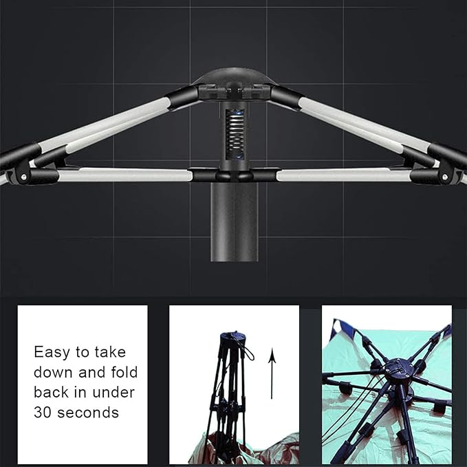 Oileus X-Large 4 Person Beach Tent Sun Shelter - Portable Sun Shade Instant Tent for Beach with Carrying Bag, Stakes, 6 Sand Pockets, Anti UV for Fishing Hiking Camping, Waterproof, Light Green