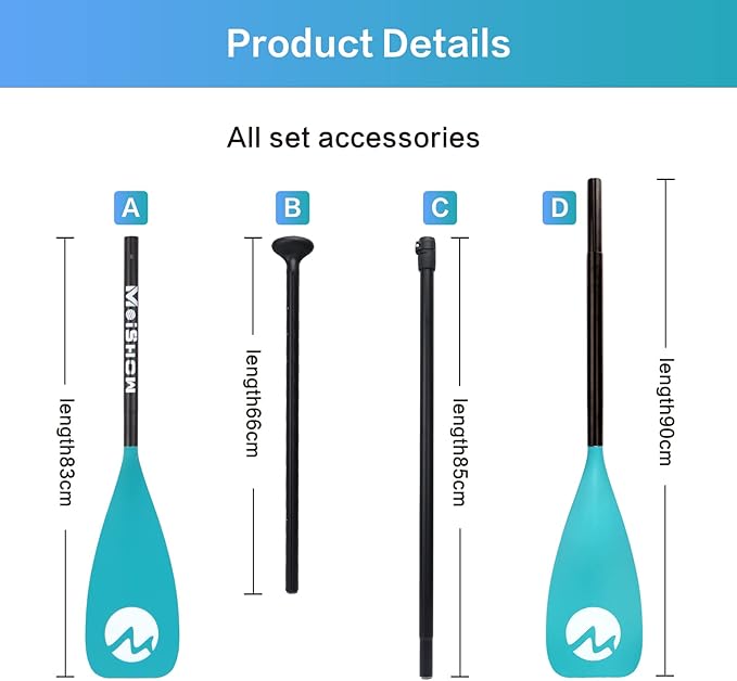 SUP Paddle Board Paddle - Adjustable Paddleboard Paddle Oar 4-Piece Floating Aluminum SUP Kayak Paddle