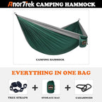 Camping Hammock, Super Lightweight Portable Parachute Hammock with Two Tree Straps Single or Double Nylon Travel Tree Hammocks for Camping Backpacking Hiking