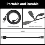 [2-Pack] Gloryfit Wacth Charger for Puqo T80/Cillso T80/Csasan T70/Matast T60 Magnetic USB Charging Cable, Compatible with T80 T70 T60 Smart Watch Charger (Black&Black)