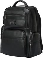 Durable Leather Laptop Business Backpack Perfect for Men & Women, Work Backpack Fits 15.6 Inch, Premium Quality Travel Bag with USB Charging Port, Water-Resistant, Bookbag with Multiple Pockets