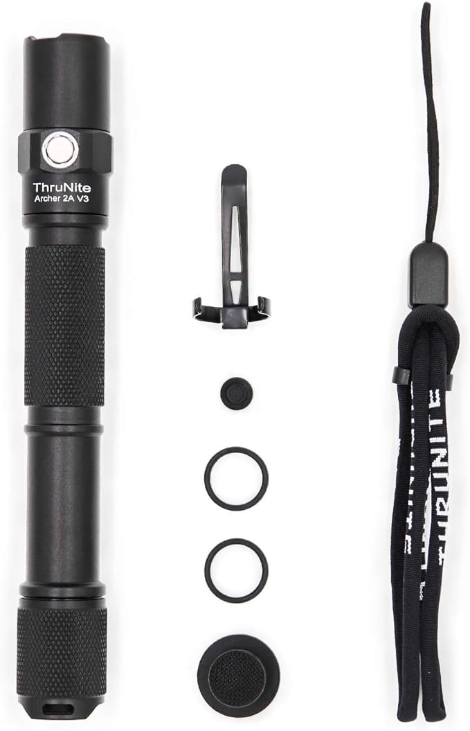 ThruNite LED Flashlight Archer 2A V3, 500 Lumens Mini AA Flashlight with Lanyard, IPX8 Water-Resistant Dual Switch Outdoor Flash Light for Hiking, Camping, Everyday Use, EDC - CW