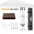 EAGLE PEAK 10x10 Slant Leg Pop-up Canopy Tent Easy One Person Setup Instant Outdoor Beach Canopy Folding Portable Sports Shelter 10x10 Base 8x8 Top (Brown)