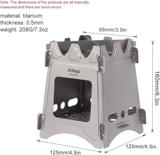 Lightweight Portable backpack stoves for hiking Titanium Wood Stove - Ultralight and Compact Stove for Backpacking, Camping, and Survival-for Wood Burning Camping solo stove