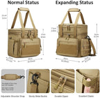 Tactical Lunch Box for Men, Insulated Lunch Bag Adult, Thermal Lunchbox Leakproof Waterproof Cooler Bag, Dual Compartment Lunch tote, Large Lunch Pail for Work Office Travel(Khaki) 15L