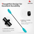 Abahub Kayak Paddle, 90.5 Inches Kayaking Oars for Boating, Canoeing with Free Paddle Leash, Aluminum Alloy Shaft Black/Blue/Green/Orange/Yellow Plastic Blades