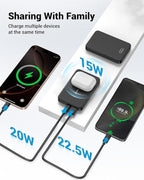 for Magsafe Portable Charger, Aluminum Alloy Small 10000mAh 20W PD Magnetic Power Bank, USB-C in&Out Wireless Battery Pack Phone Charger for iPhone 17/16/15/14/13/12 Plus Pro Max Series -Black