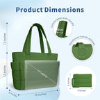 TOPDesign Puffer Tote Bag for Women, Lightweight Puffy Handbag with Compartments, Quilted Shoulder Bag for Work, Travel, Gym