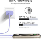 iPhone 17 16 15 Charger Fast Charging 6FT - 20W USB C Charger Block with 6FT Type C to C Cable Compatible with iPhone 17/17 Pro/17 Pro Max/Air/16/16e/15, iPad Pro, iPad Air (Purple)