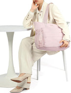 NISHEL Travel Puffy Tote Bag For Women, Ultra-Lightweight Large Tote Purse For Office Day And a Short Weekend Getaway