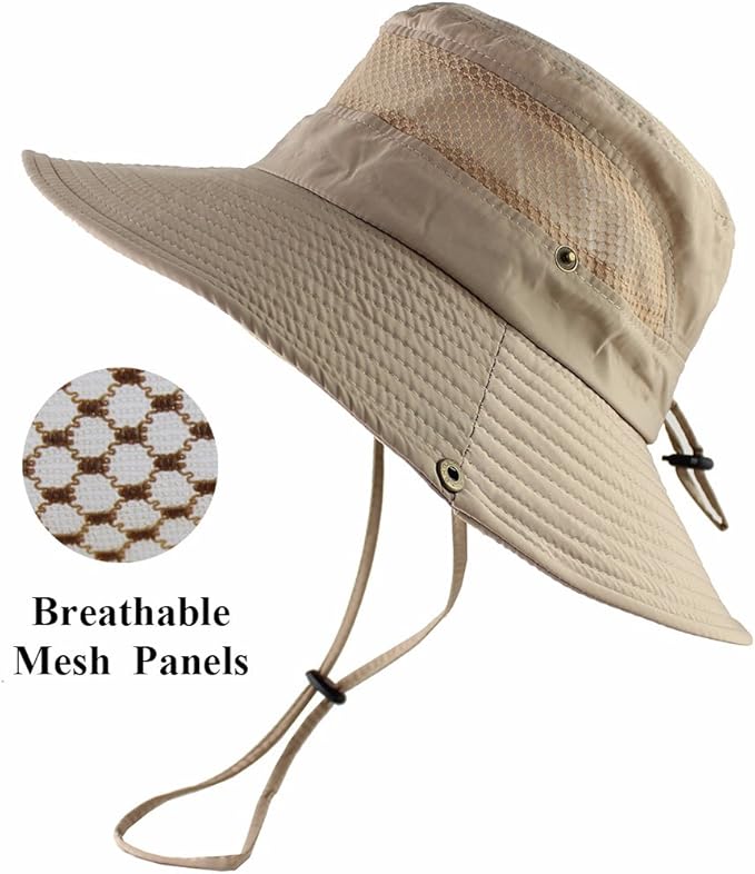 CAMOLAND Mens Fishing Hat Wide Large Brim Sun Hat with Outdoor UV Protection