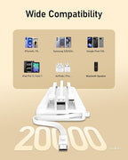 VEEKTOMX Portable Charger Built-in Cables, 20000mAh Power Bank for iPhone, Fast Charge USB C Battery Pack Travel Essentials Powerbank Compatible with iPhone 17/16/15/14, Samsung S25/24, Android, etc