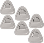TOBWOLF 6 Pack 3.54" / 9cm Stainless Steel D-Ring Patch for Inflatable Boat Kayak Dinghy SUP, Triangular D-Ring PVC Patch Stand-Up Paddleboard Canoe Rafting Accessories, NO Glue Included
