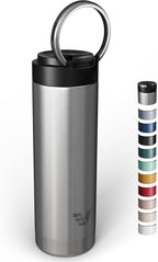 Maxi Stainless Steel Water Bottle 26oz - Double wall vacuum insulated | Integrated carry handle | leak proof flip top lid | Lightweight & stylish - Stainless