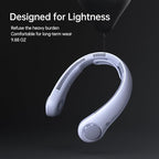 JISULIFE Portable Neck Fan Upgraded, Neckbrace Personal Hands Free, 5 Speed Gears Adjustment, 5000 mAh Wearable Bladeless Quiet Rechargeable for Outdoor Indoor, Gifts for Women Men- Sunny Blue