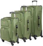 SwissGear Sion Softside Expandable Luggage with Spinner Wheels, Evergreen, 3-Piece Set (21/25/29)
