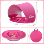 Monobeach Baby Beach Tent Pop Up Portable Shade Pool UPF50+ UV Protection Sun Shelter for Infant with Easy Set Up Canopy (Pink Beach Tent)
