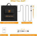 400 Watt Portable Folding Solar Panels IP68 Waterproof ETFE Coating 41V MC4 Output for Power Stations Solar Generator Camping Off-Grid RV Emergency Backup