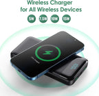 Wireless Portable Charger 30,800mAh 15W Wireless Charging 25W PD QC4.0 Fast Charging Smart LCD Display USB-C Power Bank, 4 Output External Battery Pack Compatible with iPhone 16/15/14/13, Samsung etc