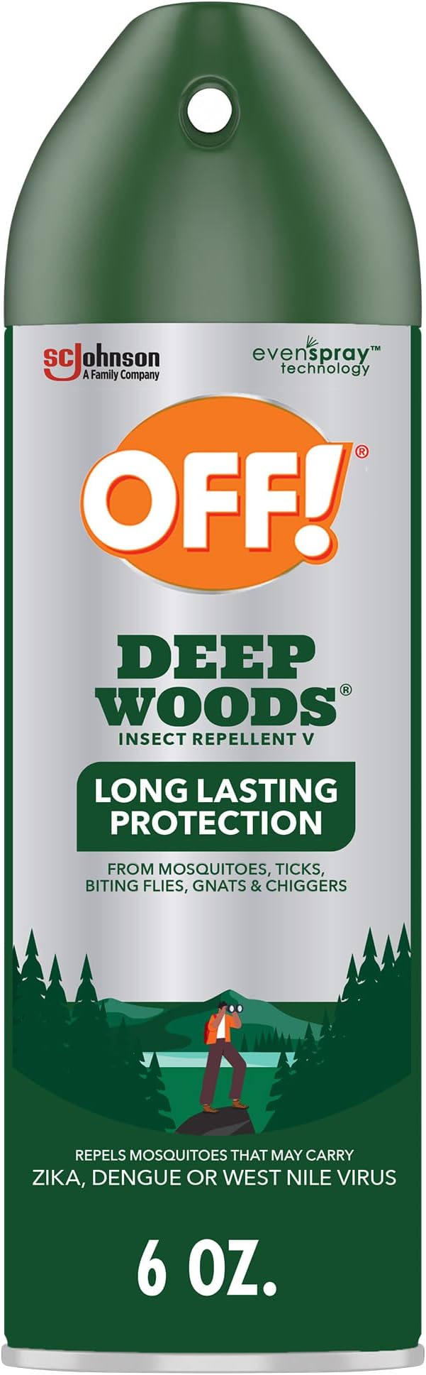 OFF! Deep Woods Insect Repellent Aerosol, Bug Spray with Long Lasting Protection from Mosquitoes and Ticks, 6 oz
