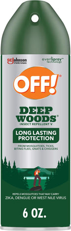OFF! Deep Woods Insect Repellent Aerosol, Bug Spray with Long Lasting Protection from Mosquitoes and Ticks, 6 oz