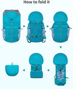 Blue Quartz Hiking Backpack 30L Lightweight Packable Backpack for Travel, Water Resistant Foldable Daypack for WoMen Men, Blue Green