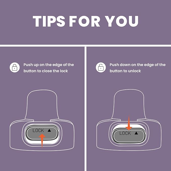 BOTTLE BOTTLE Insulated Water Bottle 24 oz with Handle and Flip Tops Lids Stainless Steel Water Bottle Push Button Lid Leak proof Portable for Running Travel Sports Hiking purple