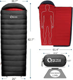 Down Sleeping Bag for Adults, 600 Fill Power, Ultralight & Compact with Compression Sack for Backpacking, Camping, Hiking