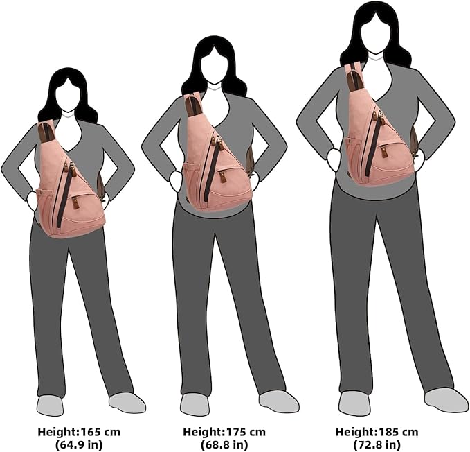 KL928 Canvas Sling Bag - Small Crossbody Backpack Shoulder Casual Daypack Rucksack for Men Women(Large Version)