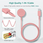 Upgraded Apple Watch Charger, Magnetic Fast Charger, USB C Charger Block Plug Adapter with 6FT iWatch Portable Wireless Fast Charging Cable Cord for iWatch Series Ultra/9/8/7/6/SE/SE2/5/4/3 Pink