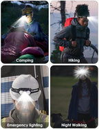 9 LED Headlamp Battery Powered, 2 Packs 2000 Lumens Headlight, 6 AAA Batteries Included, 6 Modes, Lightweight and Adjustable, IPX5 Waterproof Head Lamp for Camping, Outdoor, Running