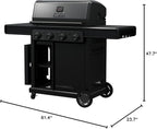 Char-Broil Pro Series with Amplifire Infrared Technology 4-Burner Propane Gas Grill and Griddle Cabinet, Black 463279224