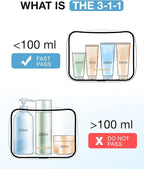 BAGSMART Clear Toiletry Bag, 2 Pack TSA Approved Travel Toiletry Bag Carry on Travel Accessories Bag Airport Airline Quart Size Bags Water Repellent Makeup Cosmetic Bag for Women (Nude Pink-2pcs)