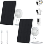 5W Solar Panels for Security Cameras - Compatible with Ring Spotlight Cam(Battery), Ring Stick Up Cam Battery - 9.8 Ft Charging Cable - 2PACK (Not for Spotlight Plus/Pro)
