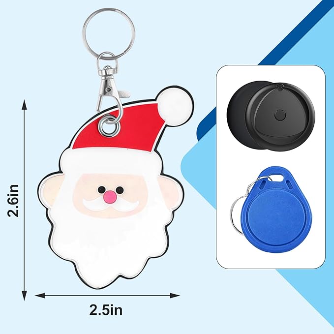 Tracker Tag-1 Pack with Leather Keychain Holder Case (Christmas Tree), Bluetooth Tracker Work with Apple Find My (iOS Only), Smart Tag, Item Finder for Luggage/Key/Suitcase, Replaceable Battery