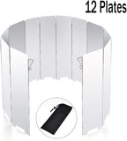 RioRand Folding Ultralight Camping Stove Windscreen Portable Backpacking Stove Windshield, Backpack Windscreen for Butane/Backpacking Stoves, Camp Windshield for Outdoor Camping, Hiking, BBQ 12 Plates