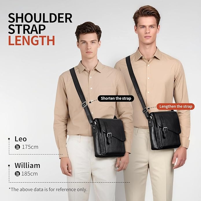 Augus Men's Leather Messenger Bag Shoulder Crossbody Backpack Bags Purse for Women Vintage Anti-Theft Waterproof Casual