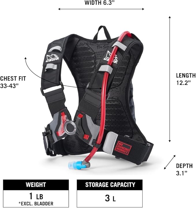 USWE Outlander Hydration Pack with Water Bladder, Hydration Backpack - Backpack for Cycling, MTB, Trail Running & More