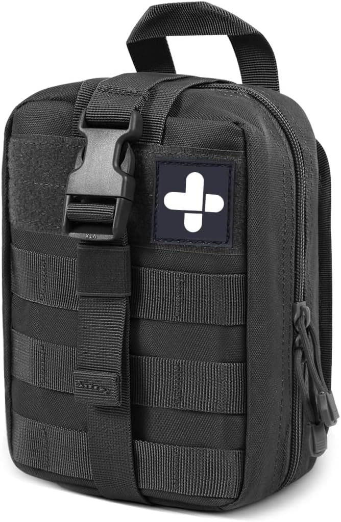 Gogoku First Aid Pouch 1000D Nylon Tactical Molle Tear Away Medical Pouch Empty Utility Pouch for Outdoor Activities Medical Supplies Camping Hiking Travel,Bag Only
