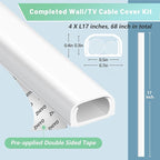 ZhiYo Wire Covers for 2 Cords, Wire Hider on Wall Mounted, Cord Cover Kit, Cable Cover Paintable, Cable Concealer for Extension Cord, Ethernet Cable, Speaker Wire Hider, Brown W0.7in H0.4in