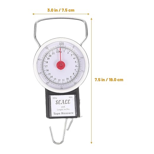 Portable Hanging Luggage Scale with Hook LCD Screen Travel Weight Scale for Suitcase and Fish Hook 22 Kilogram Capacity for Travel and Shipping