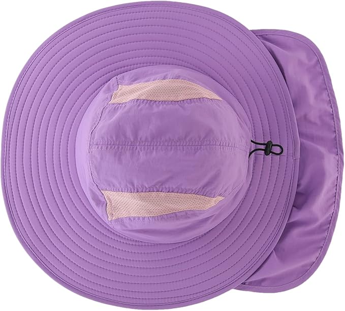 Home Prefer UPF 50+ Mens Wide Brim Fishing Hat with Neck Flap Sun Hat for Men Women Sun Protection Cap