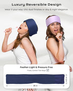 Dual-Sided Sleep Mask for Side Sleepers, Soundless Velcro, Bamboo Fiber & Milk Silk Eye Mask, Zero Pressure Sleeping Mask for Women & Men, Eye Relief Blindfold for Nap, Travel Essentials, Blue