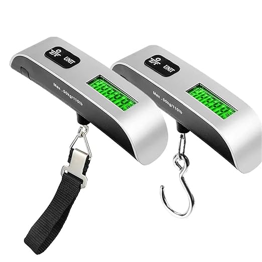 Digital Luggage Scale 110lb/50kg Portable Hanging Scale with LCD Display for Travel Suitcase Weighing