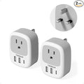 2 Pack UK Adapters for Travel, TESSAN Ireland Plug Adapter with 3 USB Ports (1 USB C), Type G Power Outlet for US to UK Scotland England Dubai Hong Kong London British Kenya Irish Qatar