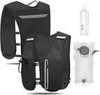 Unisex Hydration Vest Running Backpack - Adjustable Size Lightweight Trail Running Vest with 2L Bladder & 500ml Soft Flask, Mesh, Large Phone Pocket for Night Walking, Marathon(Reflective Strips)
