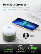 Camping Lantern Rechargeable, 600LM Led Camping Light, 5 Light Modes Waterproof Portable Light with Magnetic Base for Power Outages, Hurricane Emergency, Outdoor, Hiking, Home and Car (Green)