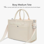TOPDesign Heavy-Duty Canvas Tote Bag for Women, Adjustable Crossbody/Shoulder Handbag with 9 Pockets, Everything Tote
